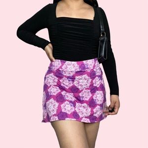 Floral pink skort